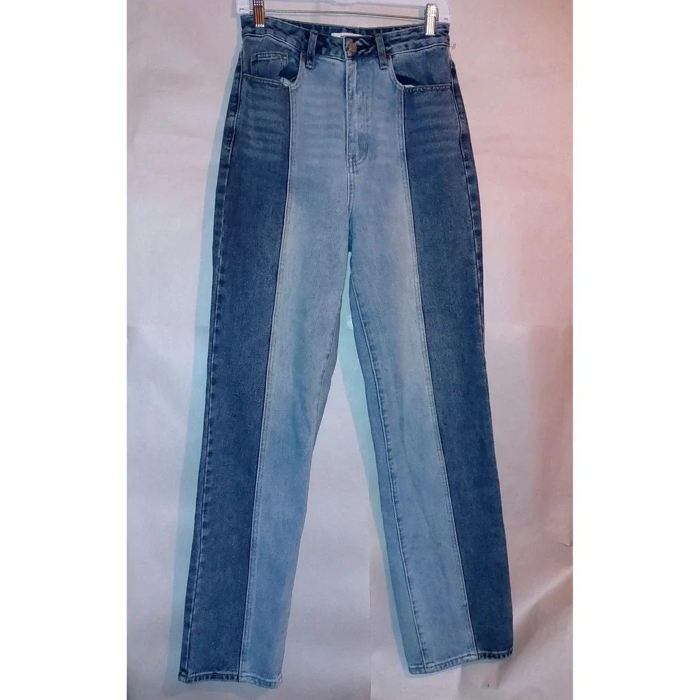 Pacsun Women's Eco Two-Tone '90s Baggy Boyfriend Jeans Sz 27 Light & Medium Wash - Picture 5 of 14